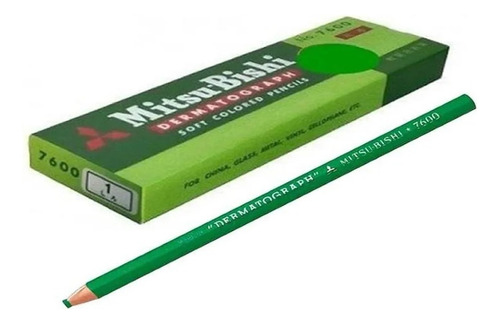 Lápis Dermatográfico Verde Mitsubishi (caixa Com 12 Unid.)
