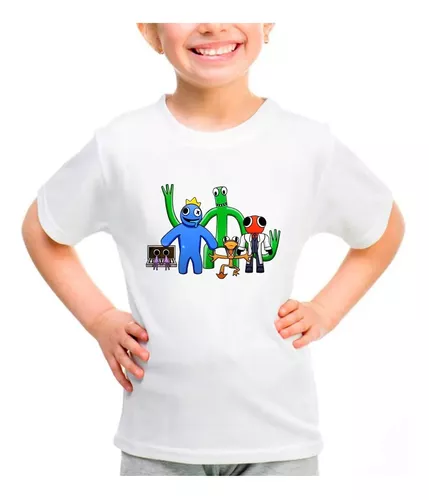 Camiseta Infantil Babão Blue Rainbow Friends Para Colorir #6