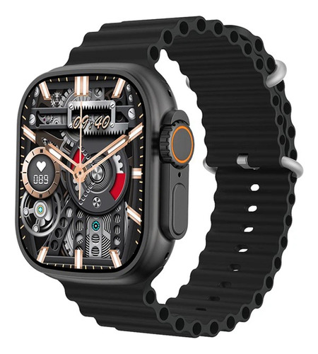 Smartwatch Series 10 Ultra W69+ Plus Relógio Inteligente Nfc Super Amoled Pulseira Preta