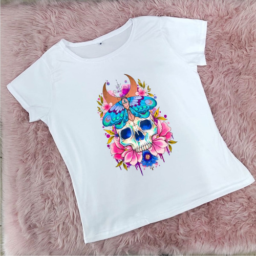 Blusa Playera Calavera Mariposa Camiseta Mujer Halloween