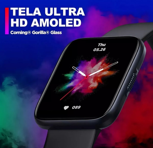 Smartwatch Zeblaze Beyond 2 Gps Tela Amoled Preto Mesh Preto Preto