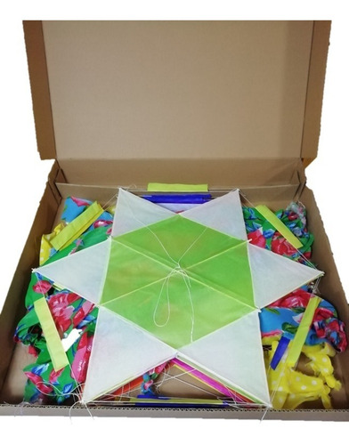 Papalote Artesanal Estrella, Papel China Y Popotillo 10 Pack