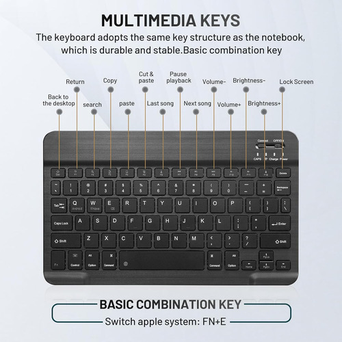Teclado Para Tablet, Smartphone, Windows Guiheng Negro