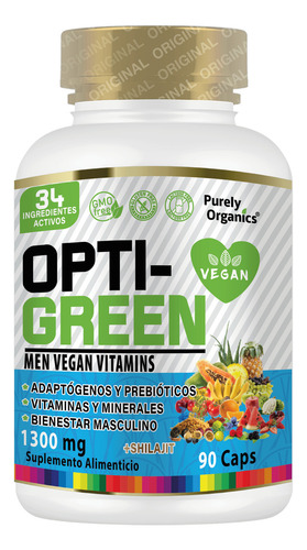 Optigreen Men Vegan Vitaminas 90 Caps Sabor Sin sabor