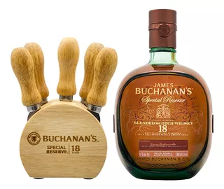 Whisky Buchanans 18 Años 750ml + Base De Cuchillos P/ Quesos