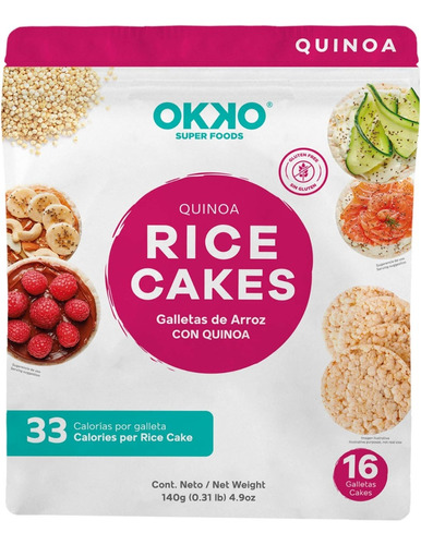 Galleta Okko Super Foods De Arroz Con Quinoa 140g