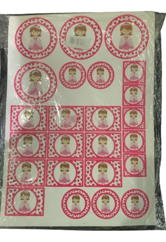 70 Stickers Para Candy De Princesa Princesita Rosa