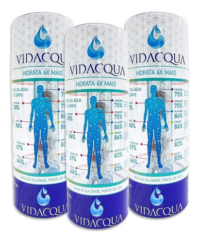 3x Vidacqua - Alcaliniza / Mineraliza / Ioniza A Água Cor Transparente