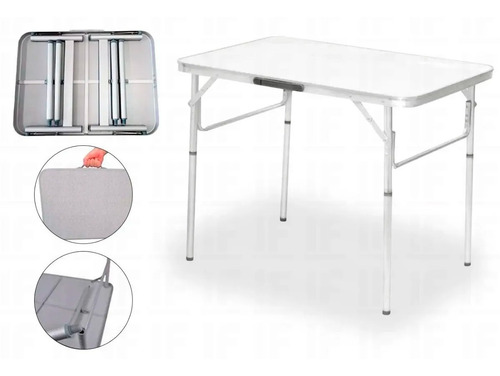 Imagem 1 de 5 de Mesa Dobravel Portatil Vira Maleta Camping Praia 60x45cm