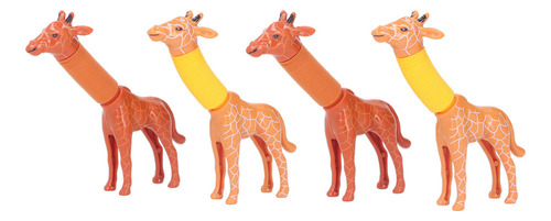Juguete Estirable Tubes Spring Giraffe Fidget Toys, 4 Piezas