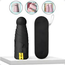 Comprar Mini Guarda-chuva Viess, Guarda-chuva De Bolso Com Capa, Guarda-chuva De Bolso Dobrável Anti-uv E Bolsa, Guarda-chuva Portátil, Com Estojo, Preto