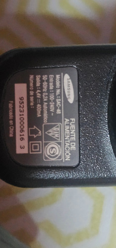 Cargador Camara Digital Samsung Negro (Usado)