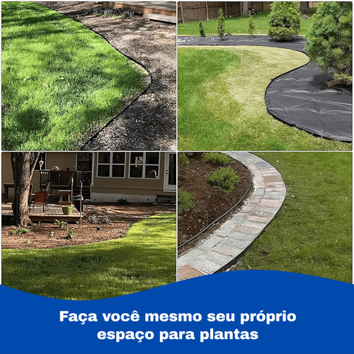 Segmento De Solo Modular Aço Durável 20cm X 1mt Preto 6 Pç