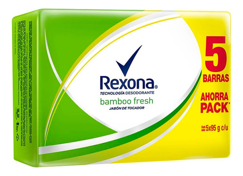 Jabón en barra Rexona Bamboo 95 g pack x 5