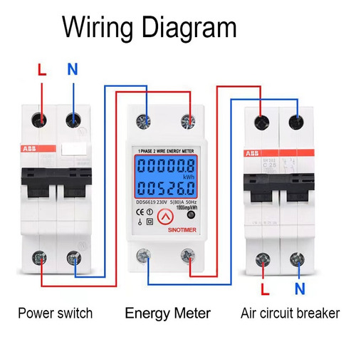 Medidor Energía Monofásico Ac 230v C/ Botón Reinicio Y Luz D