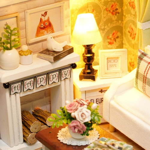 Kit De Casa De Mu?ecas En Miniatura Diy Realista Mini 3d