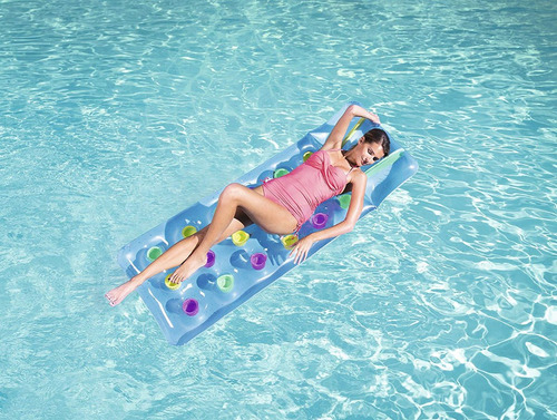 Colchoneta Inflable Bestway C/ Almohada Pileta Multicolor