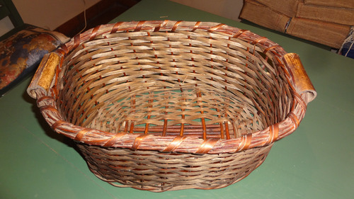 Canasto De Mimbre - Centro De Mesa- Frutera- Adorno- Marrón