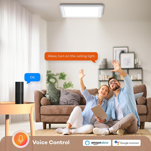 Lampara De Techo Led Inteligente Wifi, Luz Rgb De Montaje...