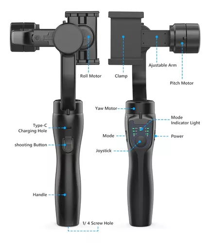 ESTABILIZADOR 3 EJES PARA CELULAR Y GOPRO GS3A - Fotomecánica