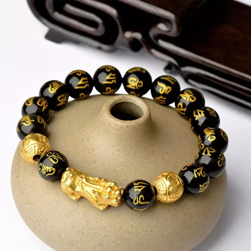 2kit Feng Shui Pi Xiu Pulsera La Suerte La Riqueza Obsidiana