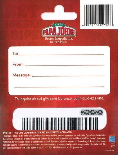 Imagen 2 de 2 de Papa John Pizza 25 $ De Regalo.