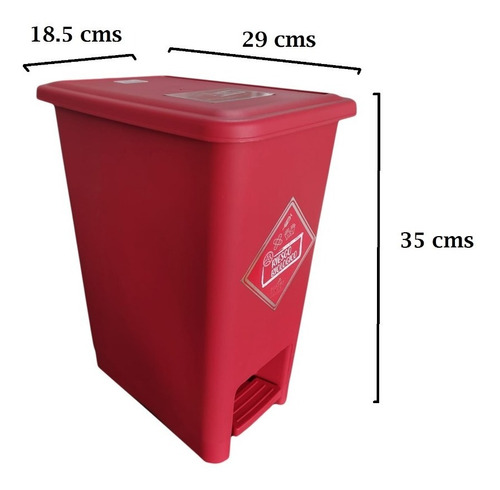 Imagen 3 de 4 de Papelera 12 Litros Pedal Con Sujetador Bolsa Para Oficina
