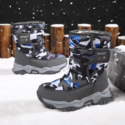 Botas De Nieve Impermeables Con Forro Polar Para Niños