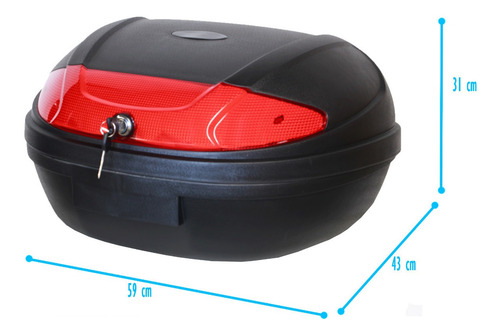 Caja Motocicleta Top Case Maletero 53 Litros 2 Cascos