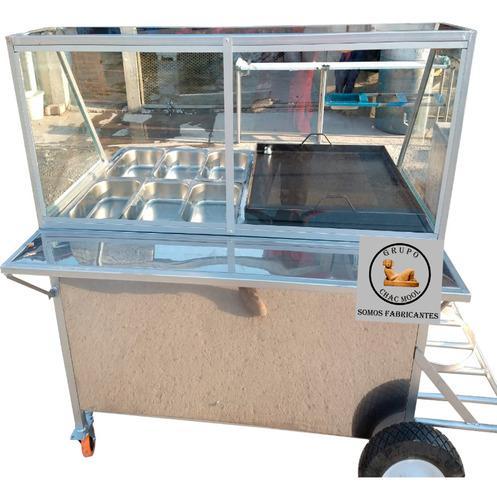 Carrito De Comida Guisados 6 Cuadrilongos G. Con Vidrio P663