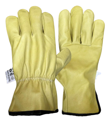 Guante Cuero Vaqueta Medio Paseo T10 Cve 12 Pares Amarillo