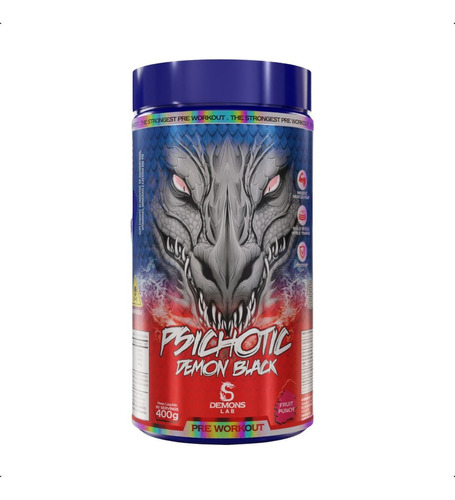 Suplemento Em Pó Demons Lab  Psichotic Aminoácidos/termogênico Psichotic Sabor  Fruit Punch Em Pote De 400ml