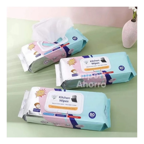 Toallitas Húmedas Antigrasa Paño Cocina Toalla 20 X 25 80pcs Blanco