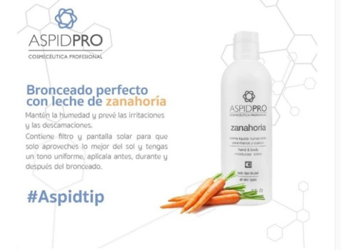 Crema Líquida Humectante Zanahoria 240ml Aspidpro
