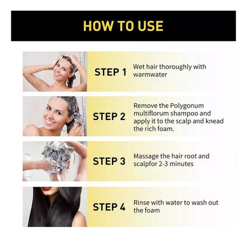 3 Unidades De Shampoos De Tintura De Cabelo Yyd Instant Blac