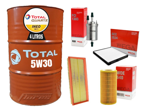 Cambio Aceite 5w30 4l + Kit Filtros Volkswagen Vento 2.5