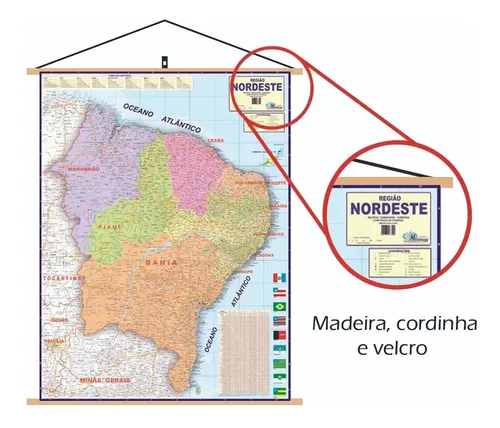 Mapa Portugal Politico Turístico Banner Com Cordinha - SPM - Mapas -  Magazine Luiza