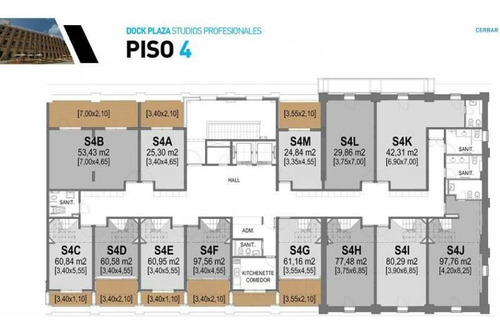 Oficina En Ciudad Ribera. Entrepiso. Balcón. 77m² Aprox.