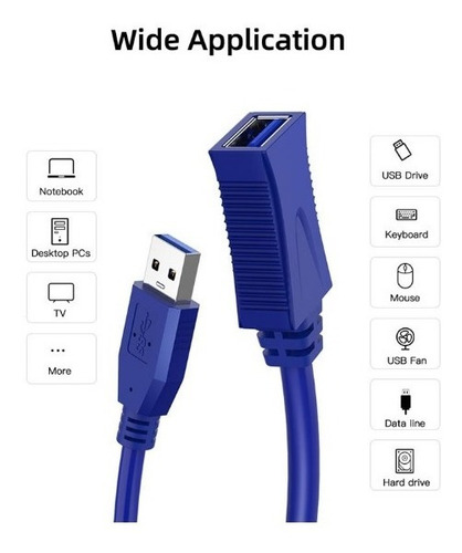 Imagen 3 de 5 de Línea De Extensión Usb3.0 Transmisión Estable A Alta Velocid