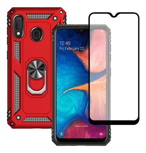 Funda Uso Rudo Golpes Para Galaxy A10e/a20e Carcasa+mica Rojo Samsung Galaxy A10e/a20e