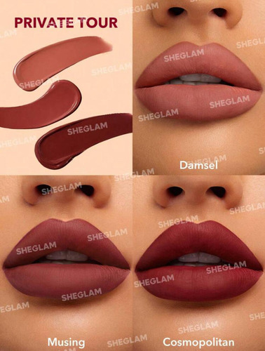 Lápiz labial líquido mate Allure Sheglam Color Private Tour de 3 colores