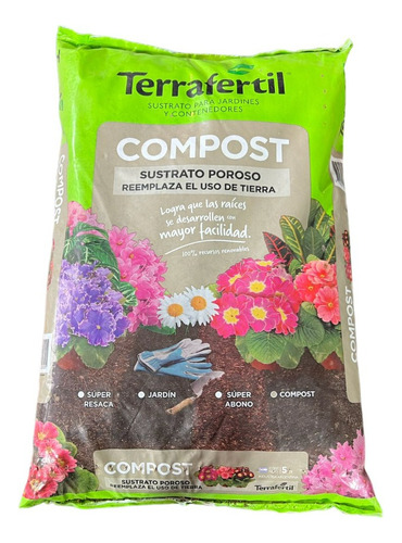 Compost Sustrato Poroso Buena Hidratación Terrafertil 5 L