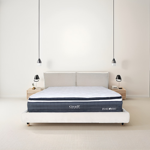 Cama Tanuki Queen Size Respaldo Ajustable Pluma Ganso Color Azul 66322