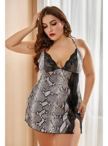 Vestido De Dormir Con Cuello En V Para Mujer, Lencería De En