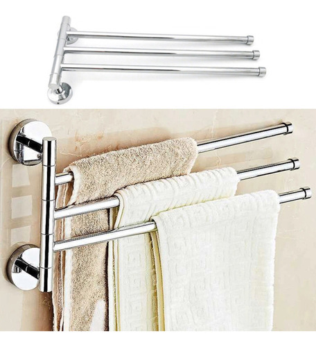 Toallero Giratorio De 3 Barras De Acero Inoxidable Para Baño