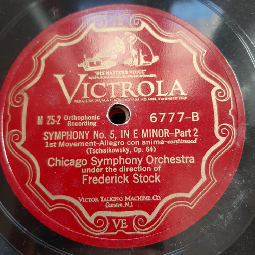 Pasta Frederick Stock Chicago Orch Victrola Tc24