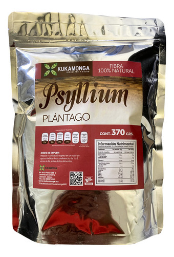 Fibra 100% Natural Plántago Psyllium - 370 G Sabor Sin sabor