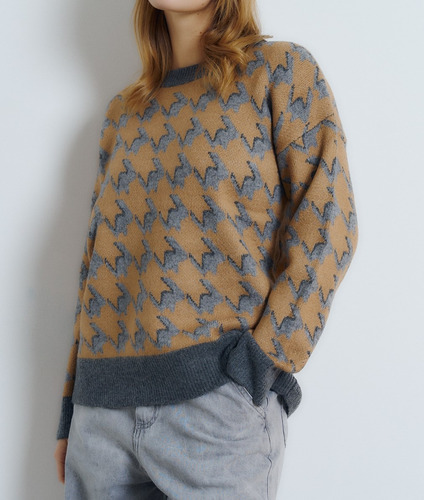 Sweater Camel Grey Maitry Mujer