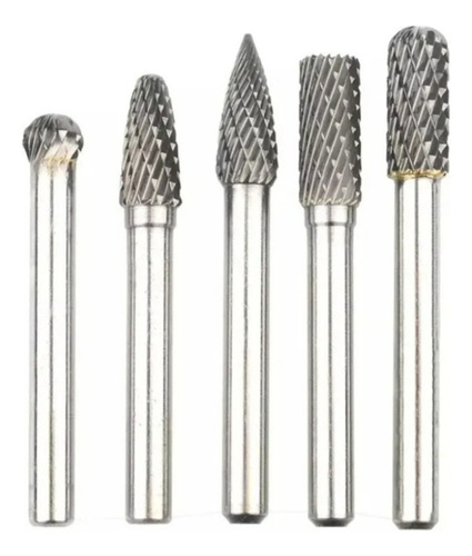 W Rebabeadores Carburo Tungsteno Burr 1/4 5pzs Fresa Taladro