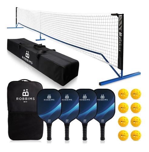 Robbims Juego Pickleball Portatil Red | 4 Paleta Grafito